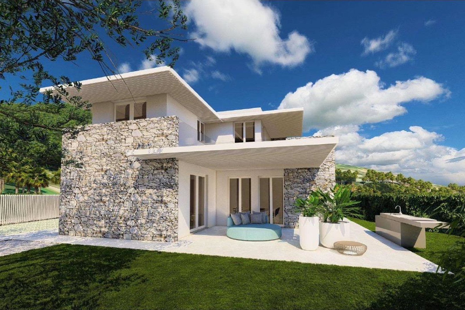 Nuova villa con vista mare in classe 1